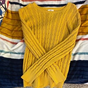 St. John's Bay Mustard Cable Knit Crew Sweater